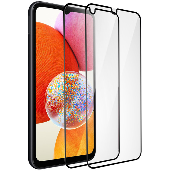 2x tvrdené sklo pre Samsung Galaxy A14 4G / A14 5G, ERBORD 3D pre celý displej