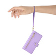 Klapkové puzdro pre Samsung Galaxy S24 FE, Wallet Zipper Pocket, fialové