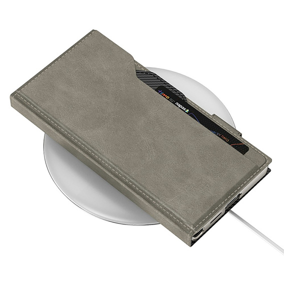 Peňaženka GKK Card Slot s klopou pre Samsung Galaxy S26 Ultra, sivá