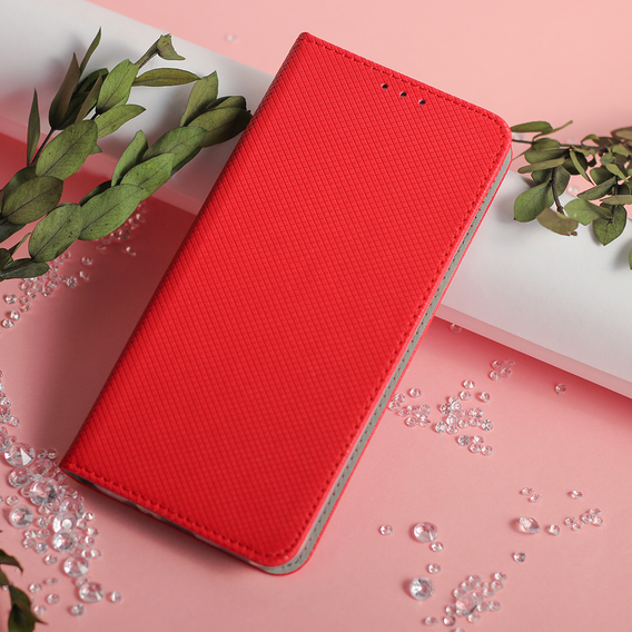 Puzdro pre Oppo Reno 11F 5G, Smart Magnet, červené + 9H sklo
