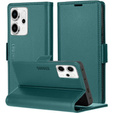 Puzdro pre Oppo Reno 14, ERBORD Glossy Litchi, flipová peňaženka, zelený