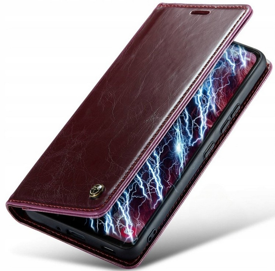 CASEME flipové puzdro pre Samsung Galaxy A53 5G, Waxy Textured, bordové