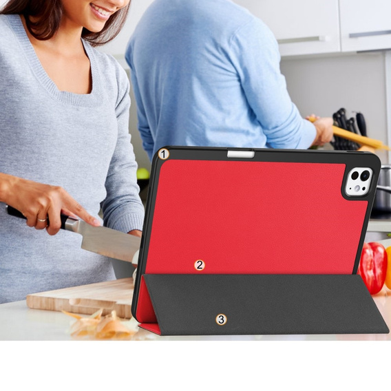 Puzdro pre iPad Pro 11" 2024 (5 gen.), Smartcase s priestorom pre stylus, červené
