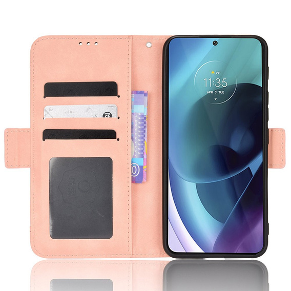 Klapkové puzdro pre Motorola Moto G71 5G, Card Slot, ružové