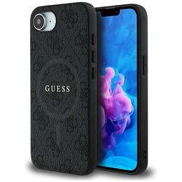 GUESS Obal na mobil pre iPhone 16E, 4G Ring Classic Logo, čierne