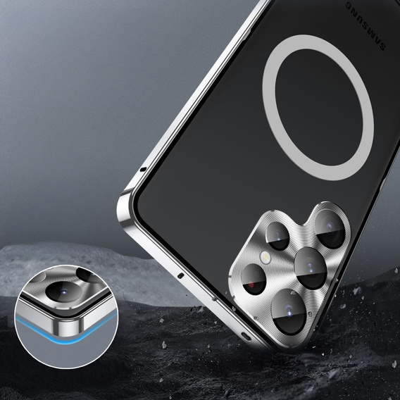 Ochranné puzdro na fotoaparát pre Samsung Galaxy S25 Ultra, CamShield MagSafe, strieborné