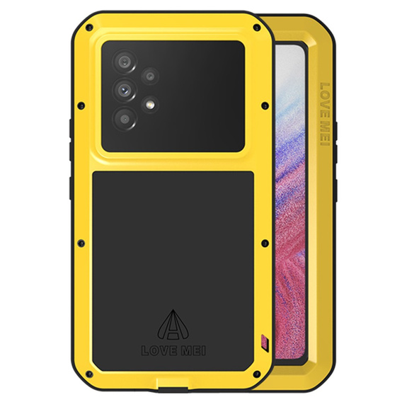 Love Mei Obal na mobil pre Samsung Galaxy A53 5G, armored with glass, žlté