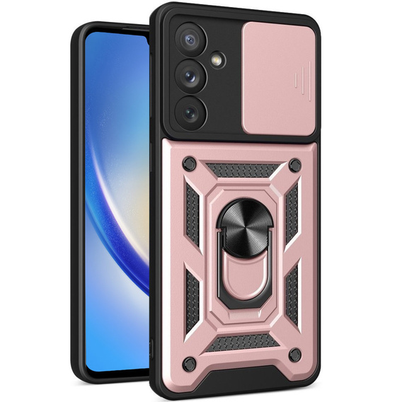 Obal na mobil pre Samsung Galaxy A34 5G, CamShield Slide, ružové rose gold