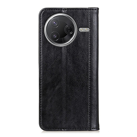 Flipové puzdro pre Xiaomi Poco F7 Pro / F7 Ultra, Split Leather, čierne