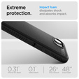 Puzdro Spigen pre iPhone 16E, Rugged Armor MagSafe, čierne + tvrdené sklo 9H