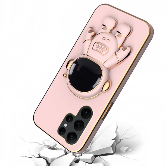 Obal na mobil pre Samsung Galaxy S22 Ultra, Astronaut, ružové rose gold