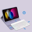 Puzdro s podsvietenou bluetooth klávesnicou pre iPad 10.9 2022 (10 gen.), fialové