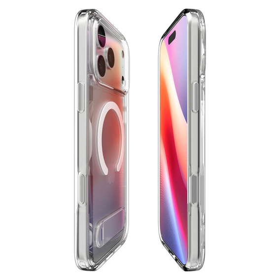 Spigen Ultra Hybrid "S" MagSafe puzdro pre iPhone 17 Pro, číre / biele
