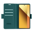 Puzdro pre Xiaomi Redmi Note 13 5G, ERBORD Glossy Litchi, flipová peňaženka, zelený