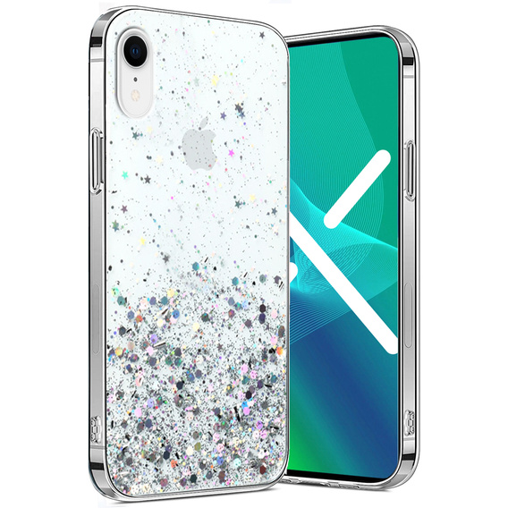 Obal na mobil pre iPhone XR, Glittery, priehľadné
