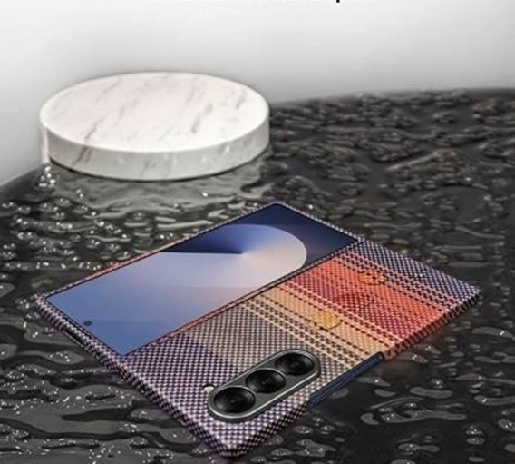 Puzdro pre Samsung Galaxy Z Fold6 5G - magnetické aramidové vlákno, oranžové