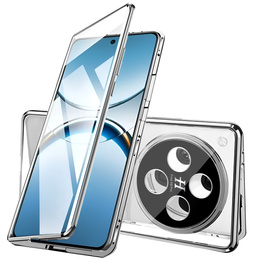 Puzdro pre Oppo Find X8 Pro, Magnetic Dual Glass, strieborné