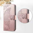 Klapkové puzdro pre Xiaomi Redmi 15C 4G/LTE, Butterfly, ružové rose gold