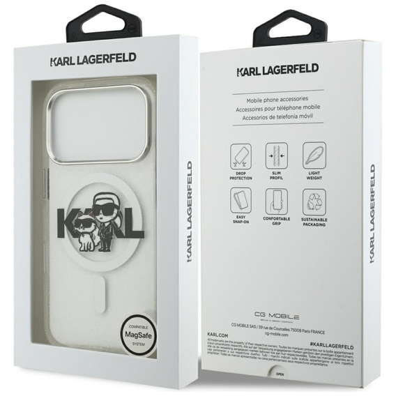 Karl Lagerfeld IML Glitter Karl a Choupette MagSafe puzdro pre iPhone 17 Pro