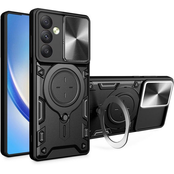Pancierované puzdro pre Samsung Galaxy A54 5G, CamShield Slide, čierne