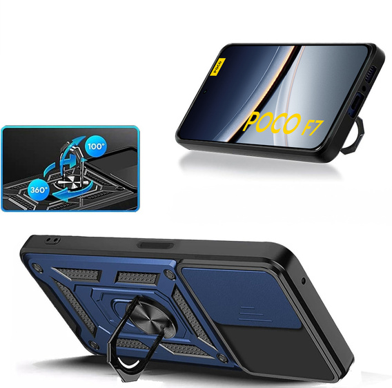 Obal na mobil pre Xiaomi Poco F7, CamShield Slide, modré