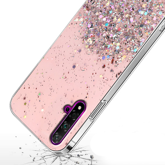 Obal na mobil pre Huawei Nova 5T/Honor 20, Glittery, ružové