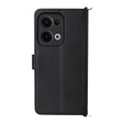 Puzdro s chlopňou pre Oppo Reno 13 5G, Crossbody Leather Wallet, čierne