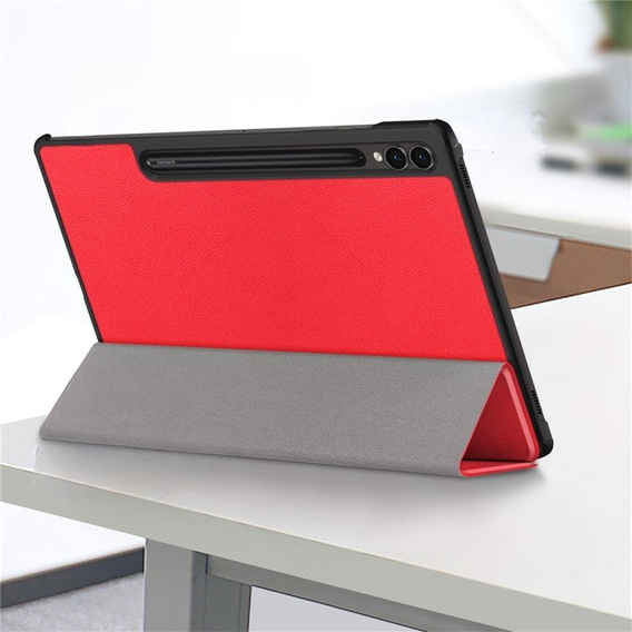 Puzdro pre Samsung Galaxy Tab S9 Plus, Smartcase s priestorom pre stylus, červené