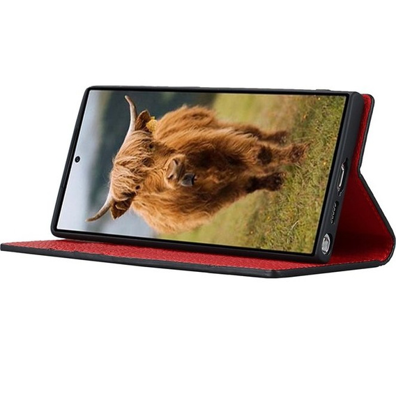 Kožené puzdro pre Samsung Galaxy S22 Ultra, ERBORD Grain Leather, čierne