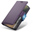 Puzdro pre Samsung Galaxy S25 Edge, ERBORD Glossy Litchi, flipová peňaženka, fialové
