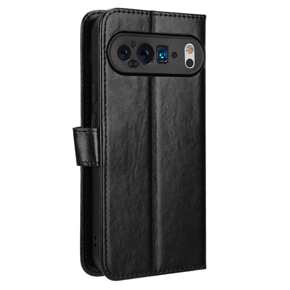 Klapkové puzdro pre Google Pixel 9 / Google Pixel 9 Pro, Crazy Horse Wallet, čierne