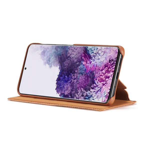 Klapkové puzdro pre Samsung Galaxy S20 FE, LC.IMEEKE, hnedé
