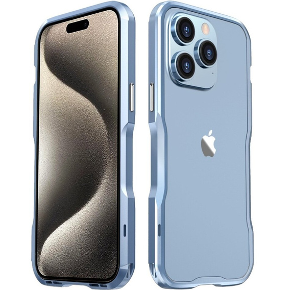 Puzdro LUPHIE pre iPhone 15 Pro, Armor Bumper, modré