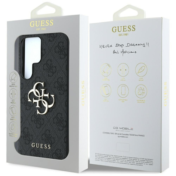 GUESS Obal na mobil pre Samsung Galaxy S25 Ultra, 4G Big Metal Logo, čierne