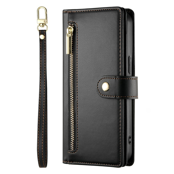Klapkové puzdro pre Samsung Galaxy A56 5G, Wallet Zipper Pocket, čierne