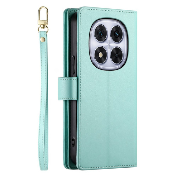 Klapkové puzdro pre Xiaomi Redmi Note 14 Pro 5G / Poco X7 5G, Wallet Zipper Pocket, zelený