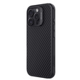 Puzdro pre iPhone 16 Pro, pancierované Nillkin, Carbon Fiber, pre Magsafe, čierne