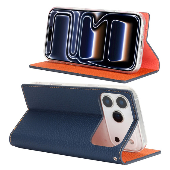 Puzdro Litchi Skin Grain flip pre iPhone 17 Pro