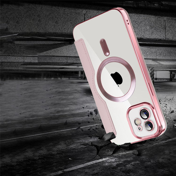 Klapkové puzdro pre iPhone 11, RFID Wallet MagSafe CamShield, ružové rose gold