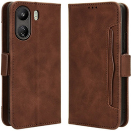 Klapkové puzdro pre Xiaomi Redmi 13C / Poco C65, Card Slot, hnedé