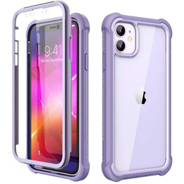 Obal na mobil pre iPhone 11, Dexnor Full Body Rugged, transparentné / fialové