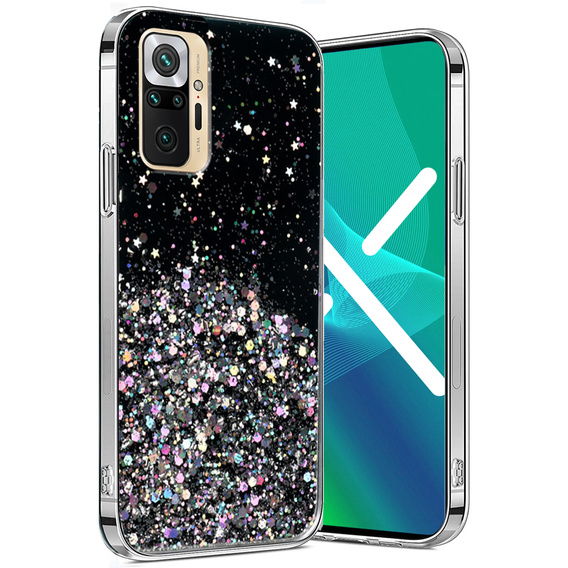 Obal na mobil pre Xiaomi Redmi Note 10 Pro, Glittery, čierne