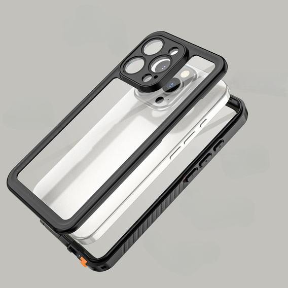 Vodotesné puzdro IP68 pre iPhone 16 Pro, čierne