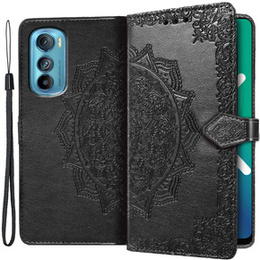 Klapkové puzdro pre Motorola Edge 30, Mandala, čierne