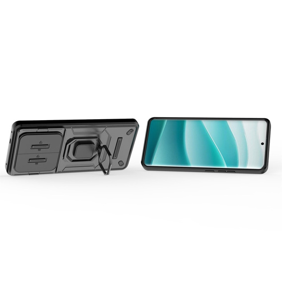 Puzdro pre Xiaomi Redmi Note 14 Pro+ 5G, KickStand Camera Lens, čierne