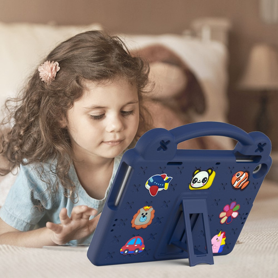 Detské puzdro pre Lenovo Tab M10 10.1 Gen 3 TB-328FU/TB-328XU, Cute Patterns, so stojanom, tmavomodré