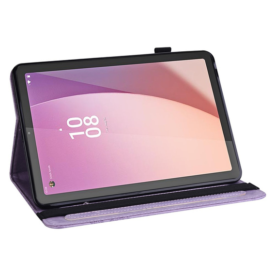 Puzdro s chlopňou pre Lenovo Pad M9, flower, fialové