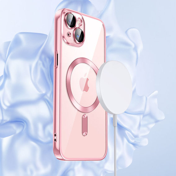 Puzdro pre iPhone 14 Plus, Electro MagSafe, ružové + sklo na displej