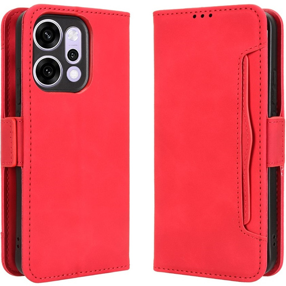 Klapkové puzdro pre Oppo Reno 14, slot na kartu, peňaženka, červené