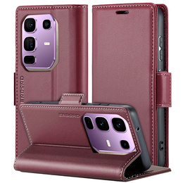 Puzdro pre Infinix Note 50 Pro, ERBORD Glossy Litchi, flipová peňaženka, červené